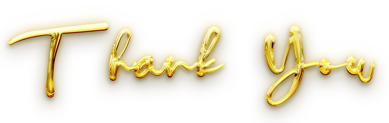 Thank You gold lettering