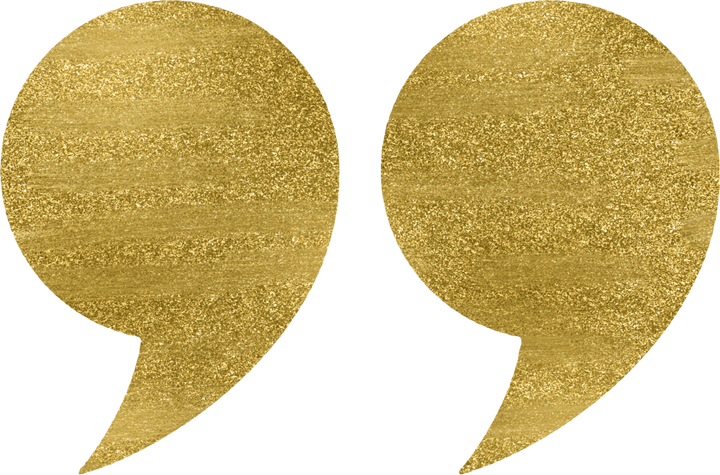 Quotation Marks Quotes Icon in Gold Foil